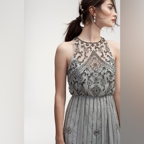 BHLDN Amada Dress Beaded Maxi Size 4 - Picture 2 of 8